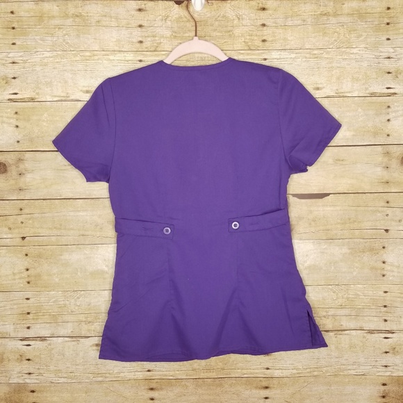 Greys Anatomy Scrub Top Womens XS Pocket Mock Wrap - Picture 4 of 4